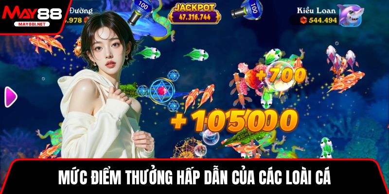 Mức điểm thưởng hấp dẫn của các loài cá